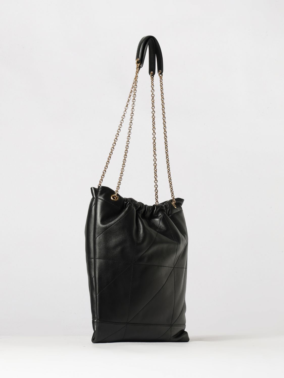 jamie small leather bucket bag with ysl monogram