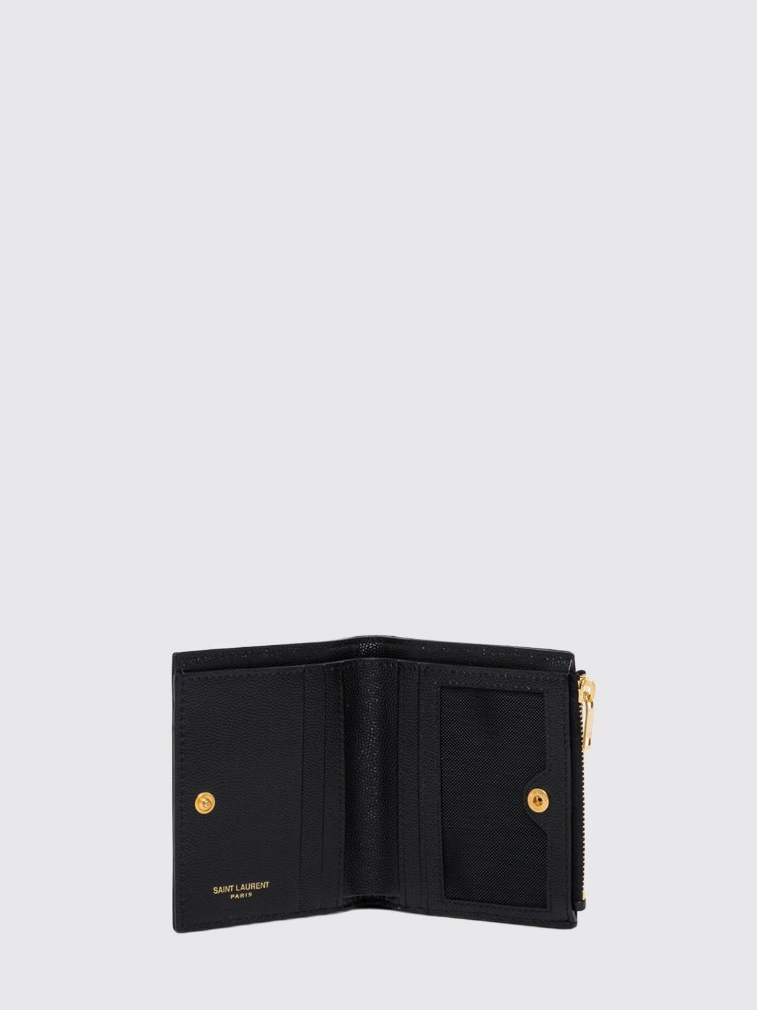 SAINT LAURENT OS cassandre grain de poudre leather bifold wallet