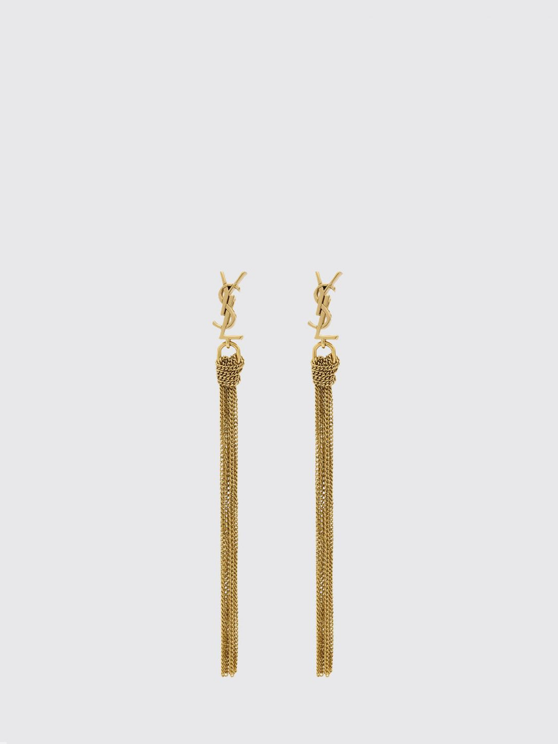 SAINT LAURENT OS ysl monogram brass earrings