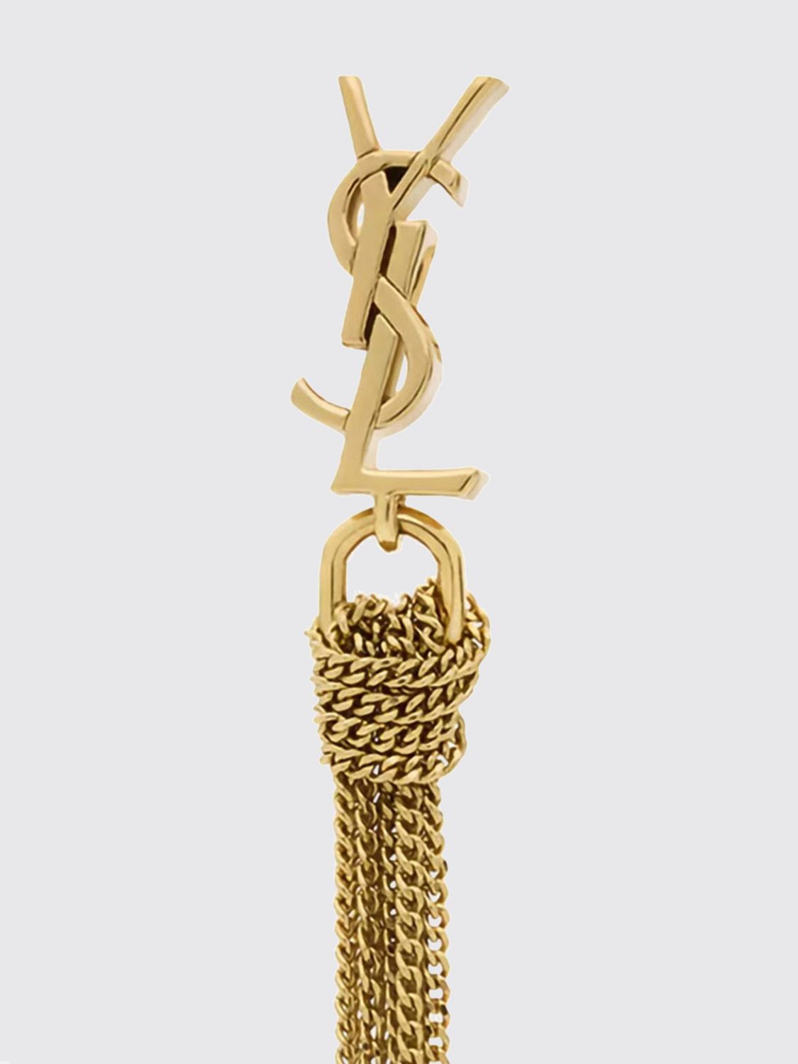 ysl monogram brass earrings