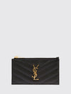 cassandre grain de poudre leather card holder with ysl logo