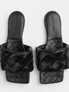 lido woven nappa leather mule sandals with low heel
