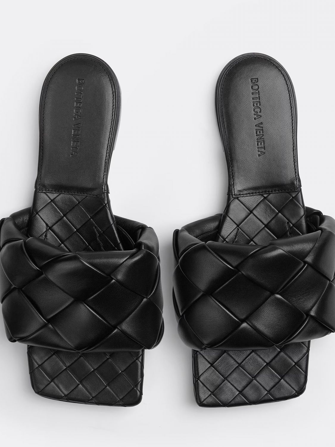 lido woven nappa leather mule sandals with low heel