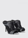 stapler mesh mules with mid stiletto heel