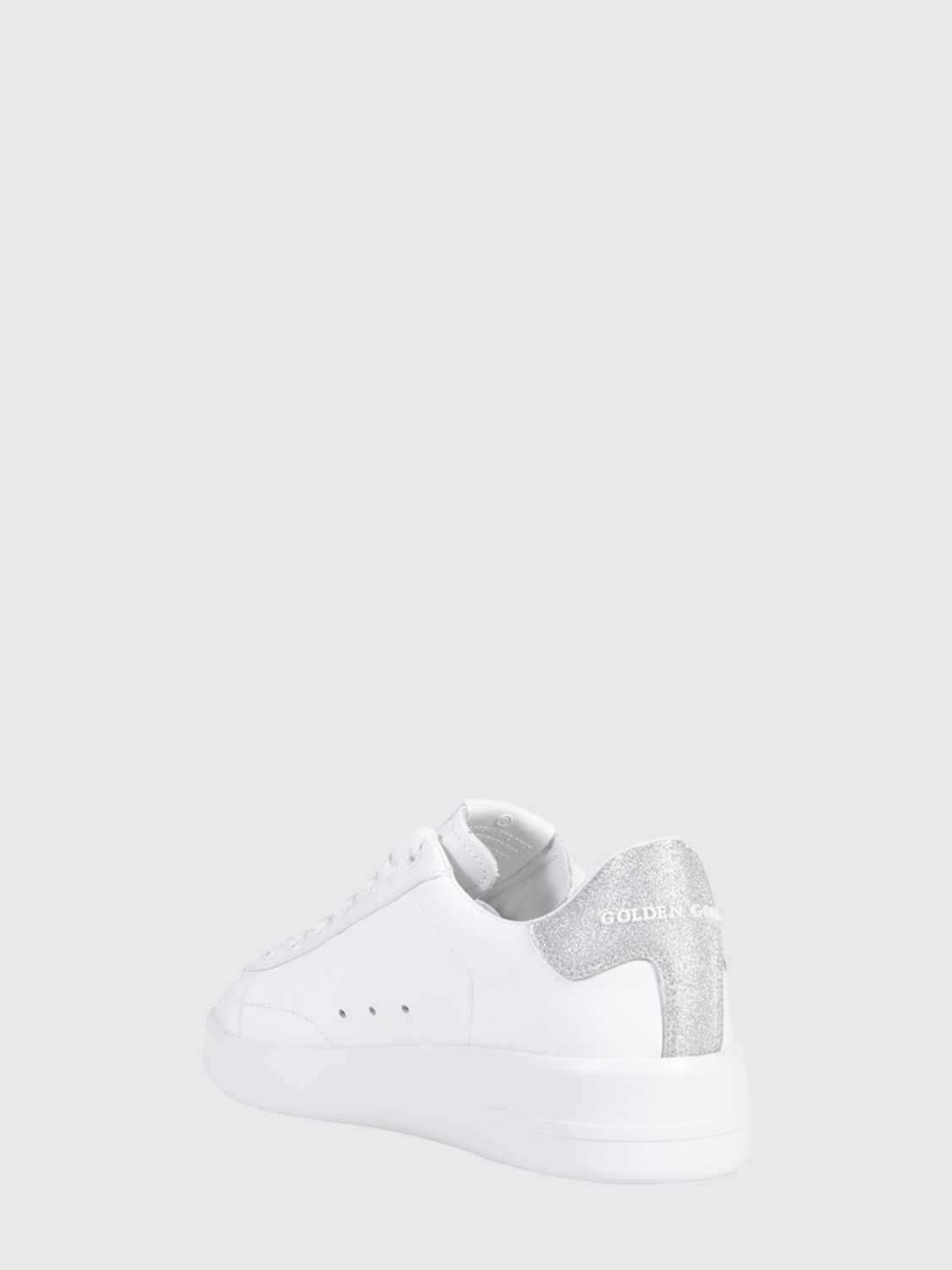 purestar low-top sneakers in leather and glitter mesh with logo