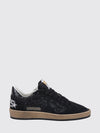 ball star leather trainers with worn-out effect and glitter