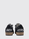 ball star leather trainers with worn-out effect and glitter