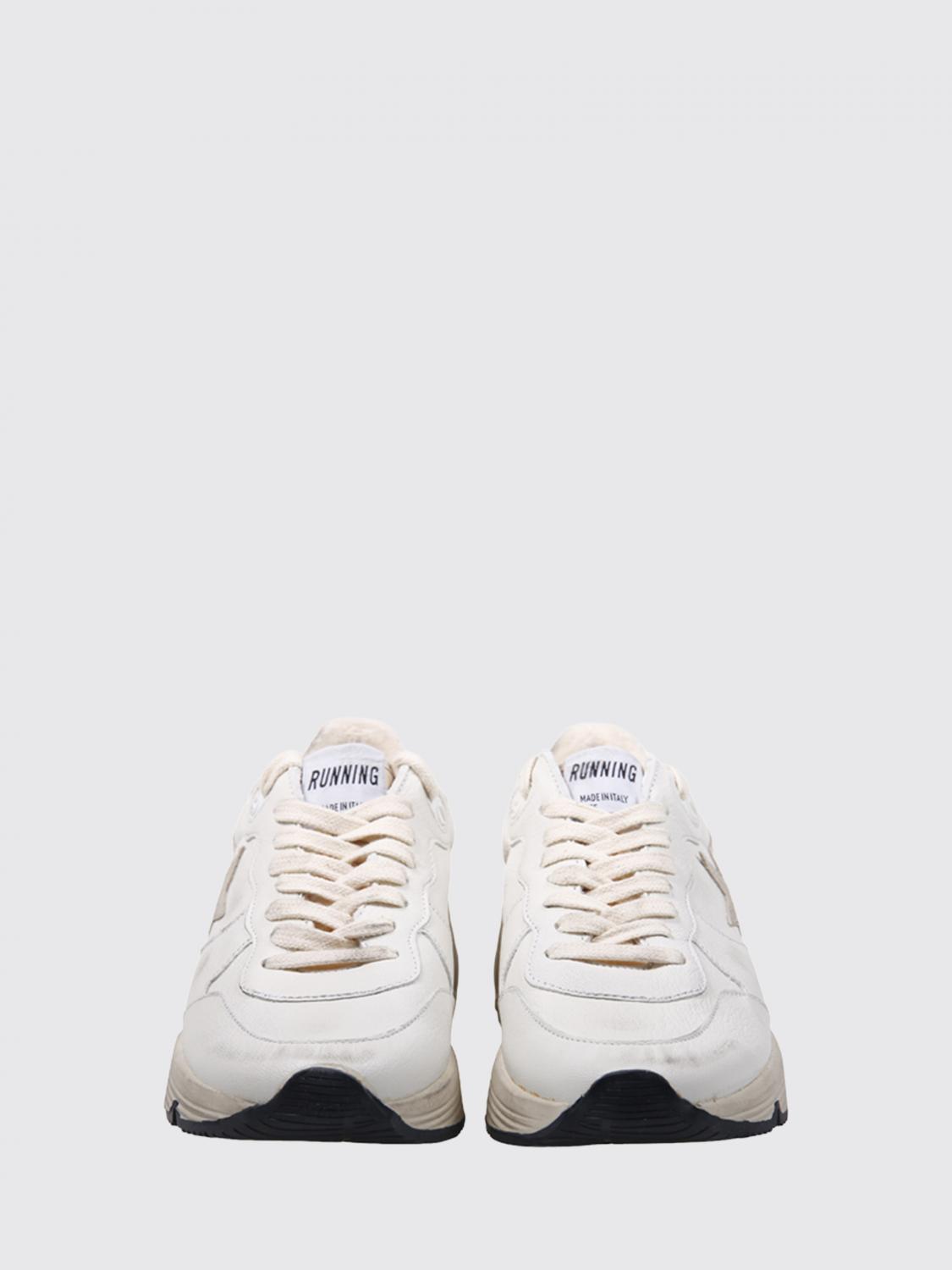 running sole low-top leather sneakers with distressed effect