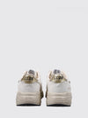 running sole low-top leather sneakers with distressed effect
