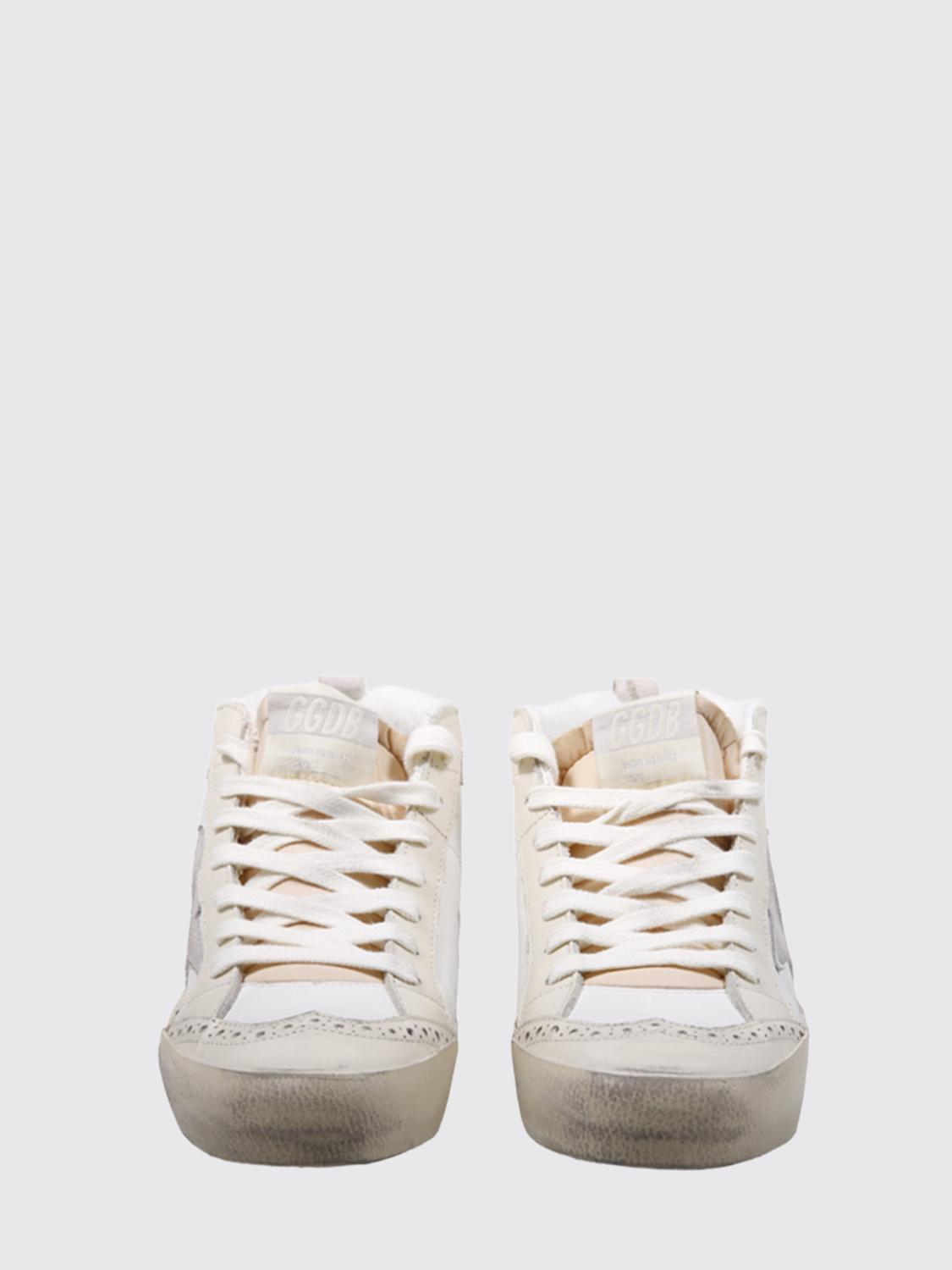 mid-star leather and suede sneakers with distressed effect
