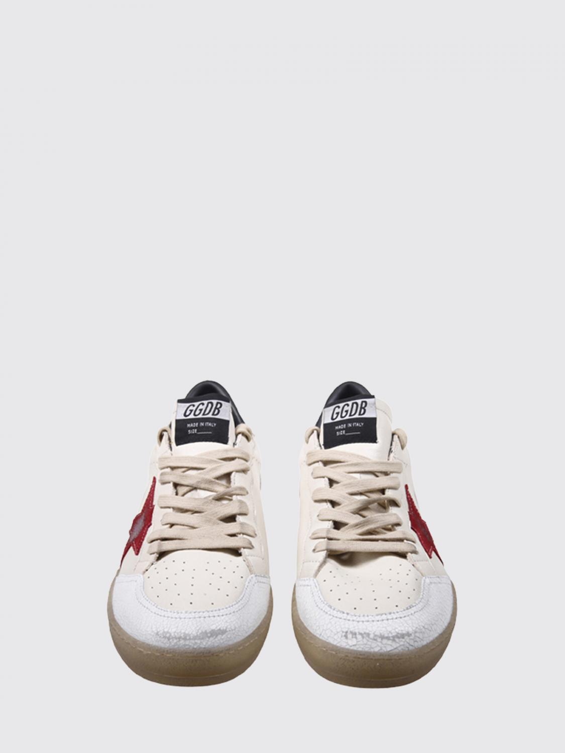 ball star low-top nappa and crackle leather sneakers with distressed effect