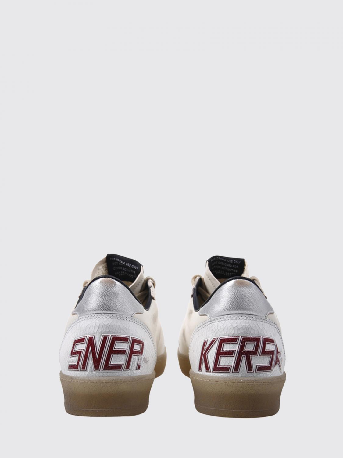 ball star low-top nappa and crackle leather sneakers with distressed effect