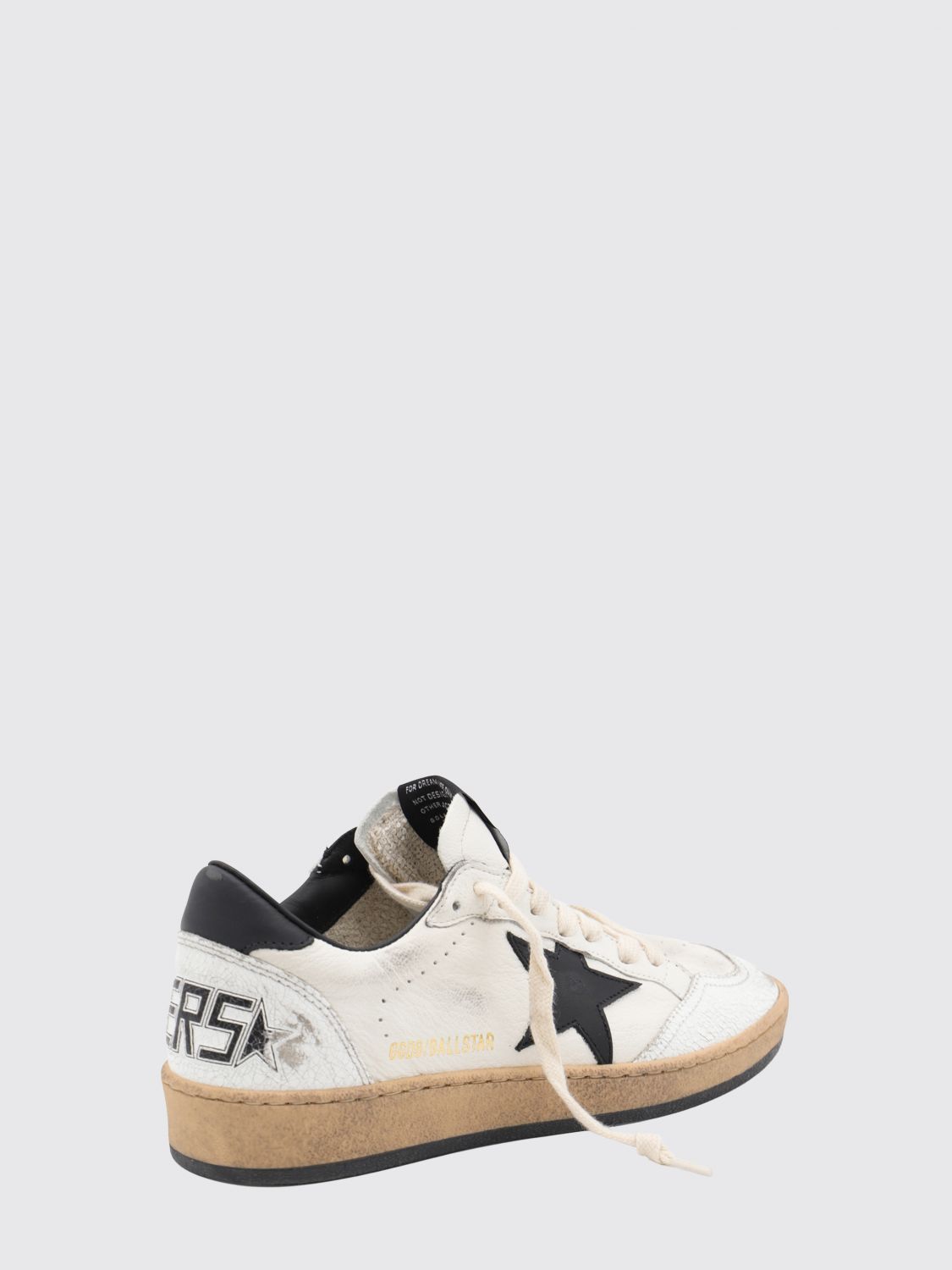 ball star crackle leather low-top sneakers with distressed effect