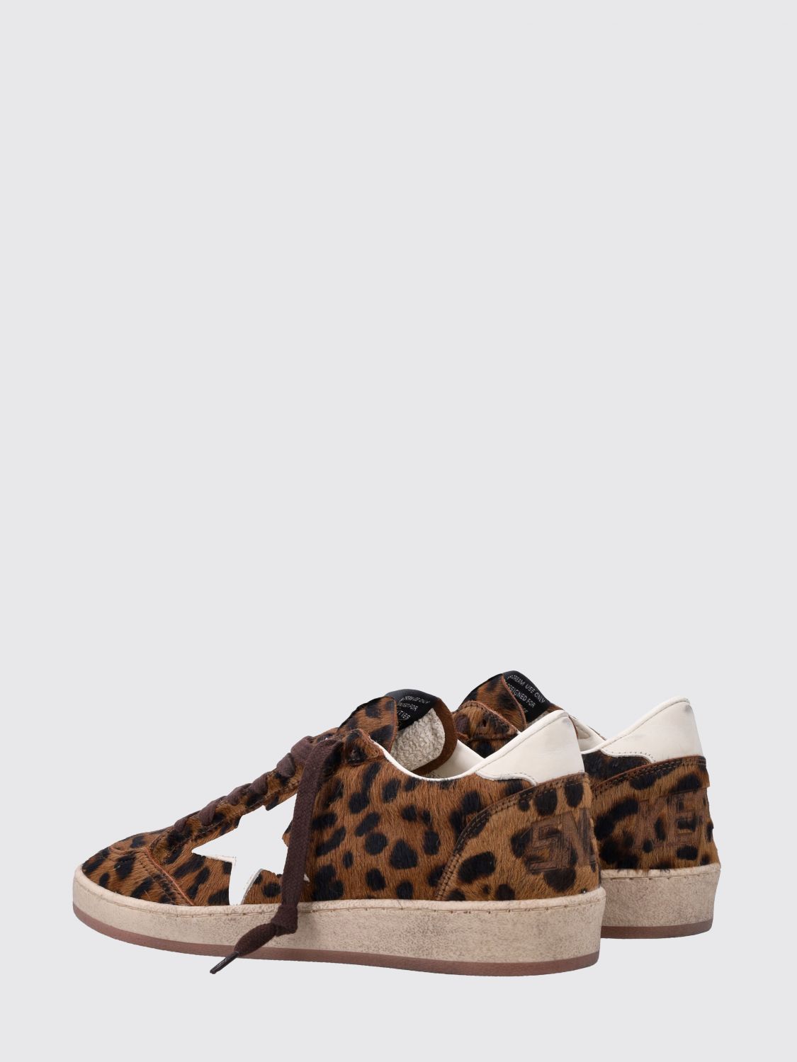 ball star animal print leather and pony hair sneakers