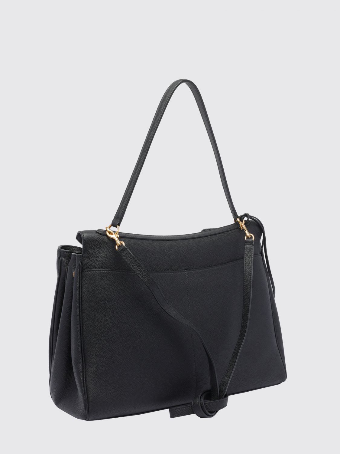 rodeo large shoulder bag in grained calfskin leather