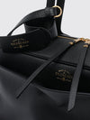 grained calfskin leather shoulder bag with logo and charm