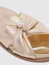 rafi laminated nappa slide sandals with faux pearls and rhinestones