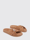 rafi suede slide sandals with pearls and rhinestones