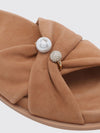rafi suede slide sandals with pearls and rhinestones