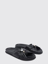 rafi smooth calfskin slide sandals with pearls and rhinestones