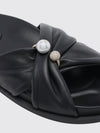 rafi smooth calfskin slide sandals with pearls and rhinestones