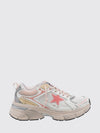 lightstar distressed leather and mesh sneakers
