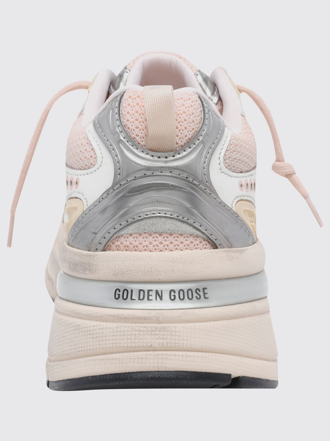 lightstar distressed leather and mesh sneakers