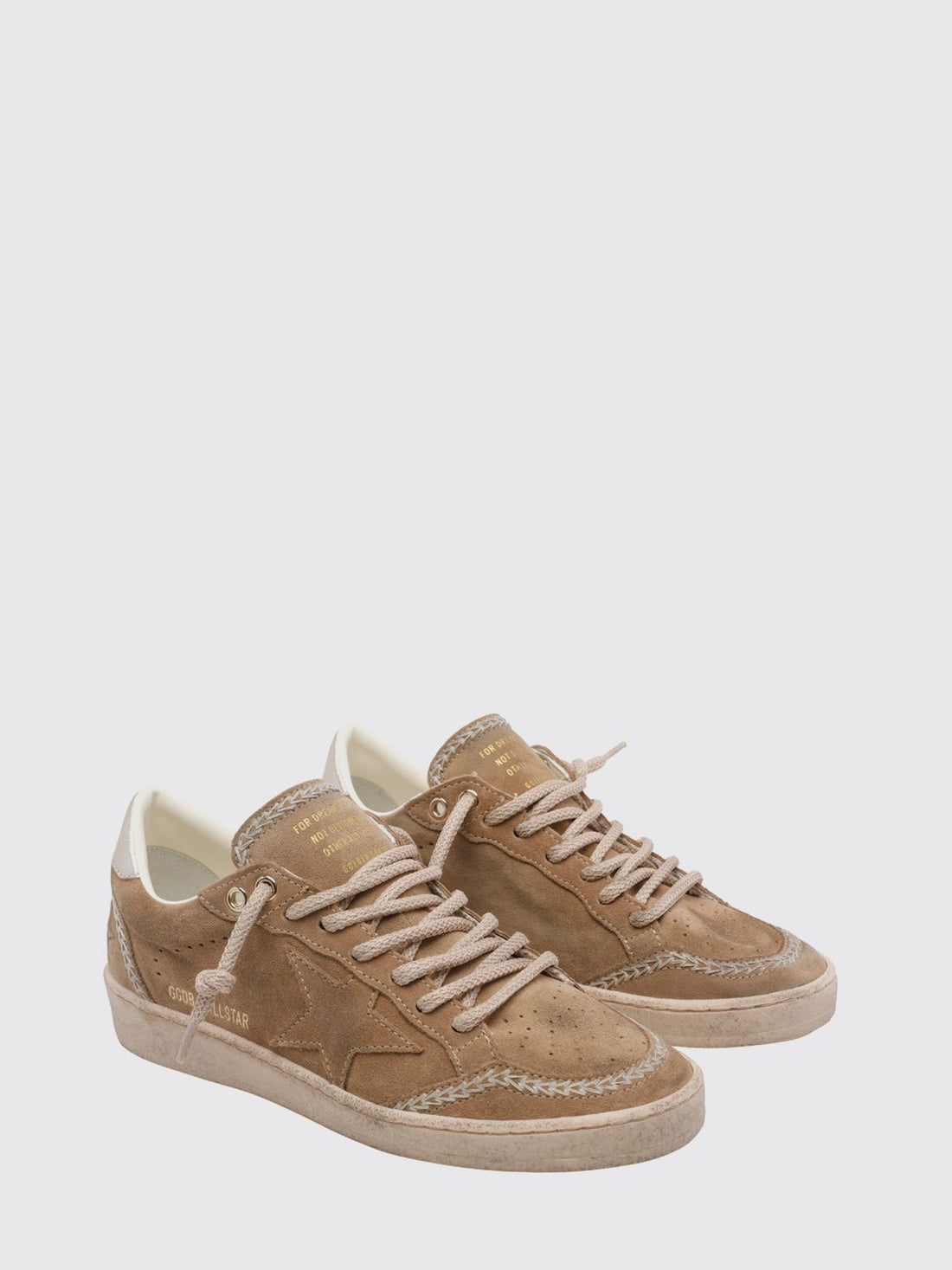 GOLDEN GOOSE 37 ball star distressed suede calfskin low-top sneakers