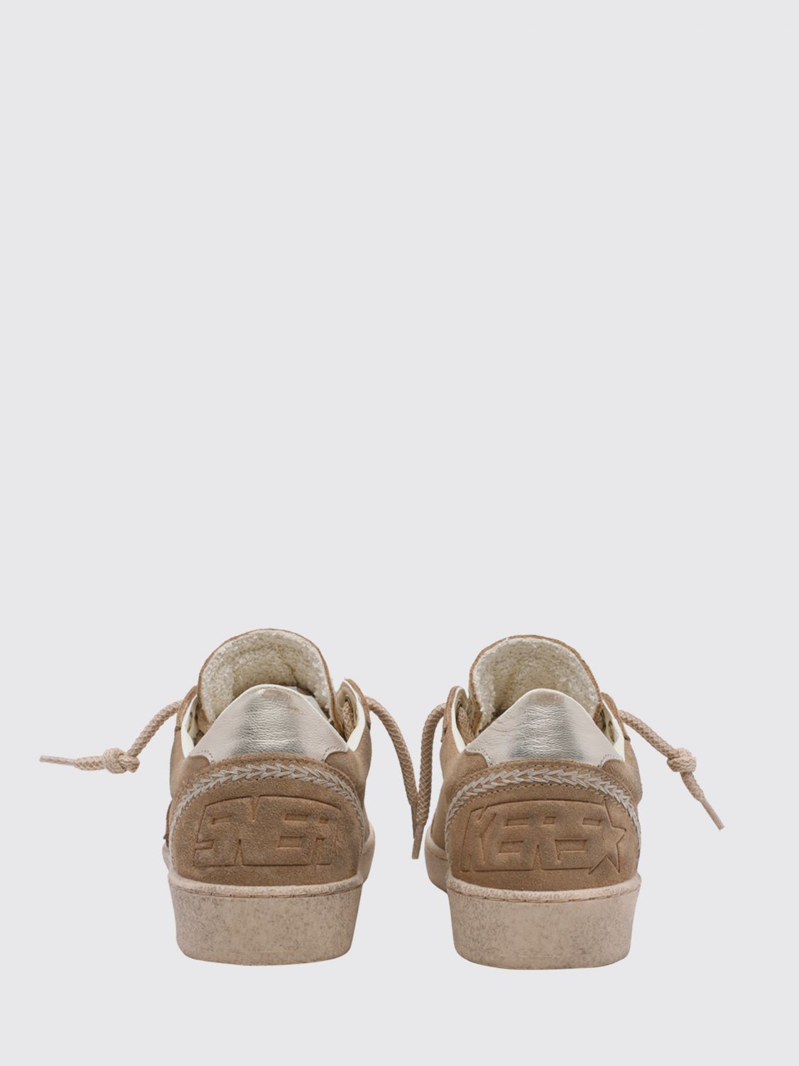 ball star distressed suede calfskin low-top sneakers