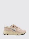 running sole leather sneakers with distressed chunky sole