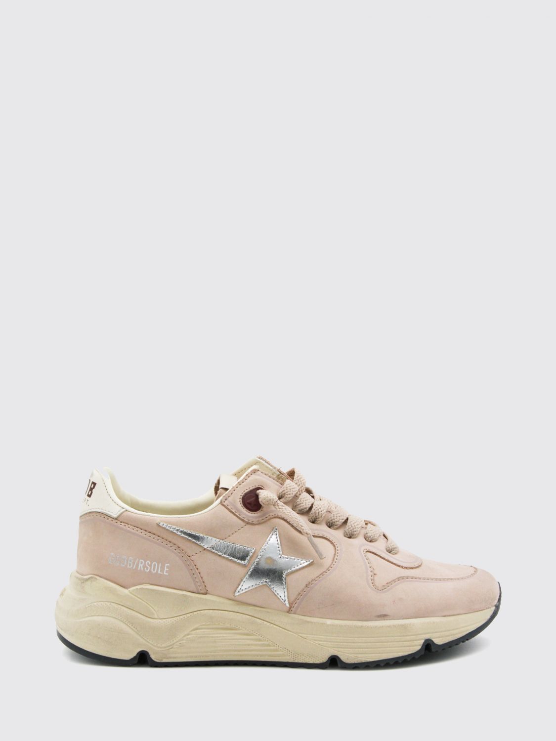 running sole leather sneakers with distressed chunky sole