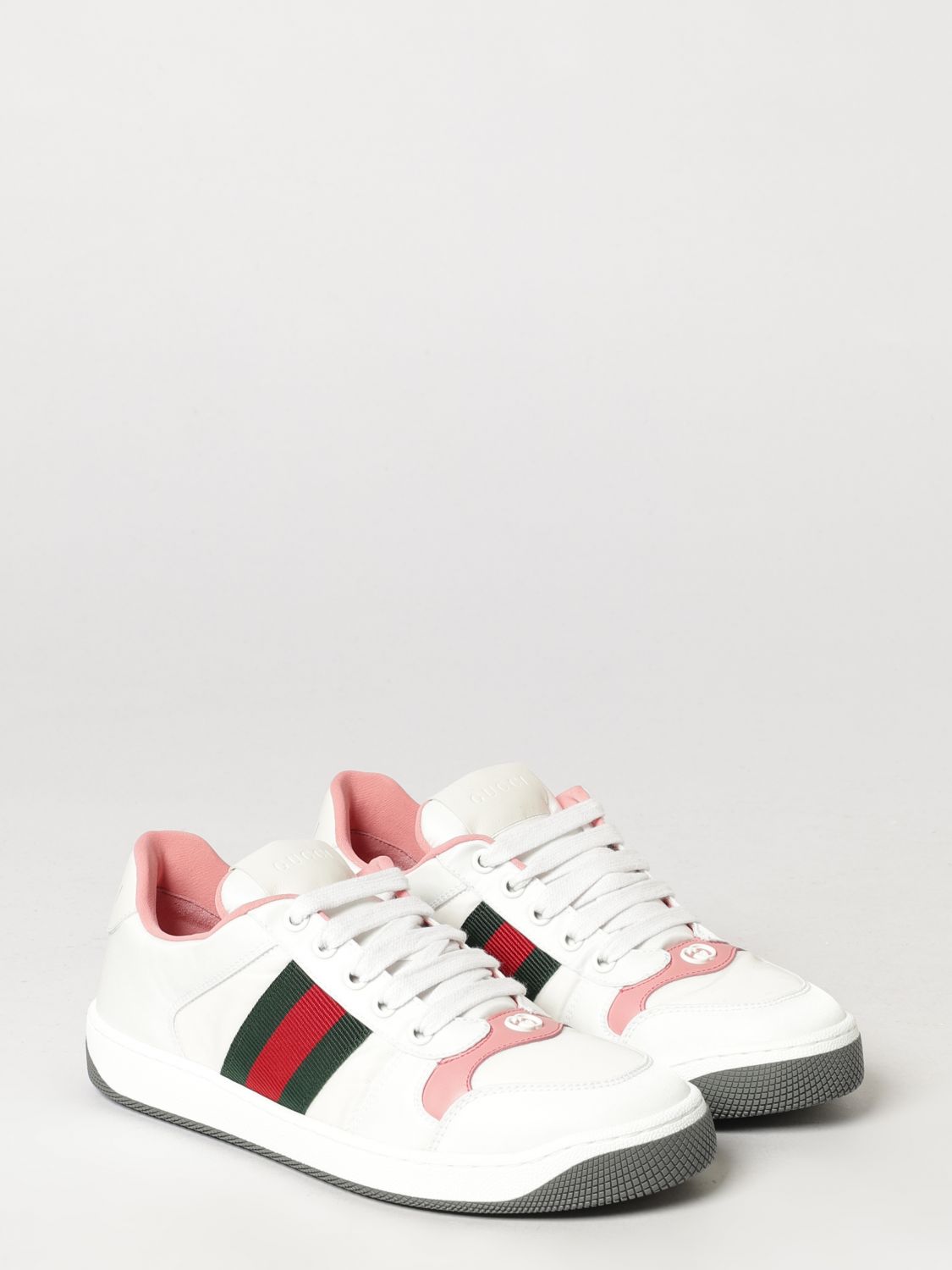 screener sneakers in fabric and leather with web stripe detail