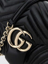 gg marmont shoulder bag in matelassé leather with chain strap