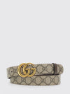 reversible gg marmont belt in supreme canvas and leather with double g buckle
