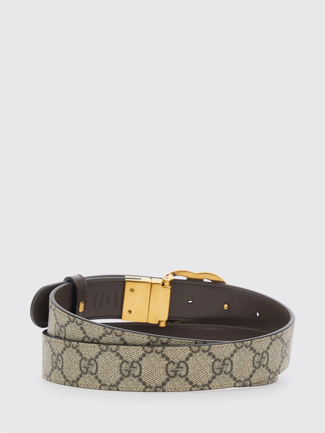 reversible gg marmont belt in supreme canvas and leather with double g buckle