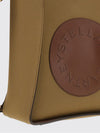logo-print cotton and faux leather crossbody bag