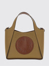 logo canvas handbag with removable pouch