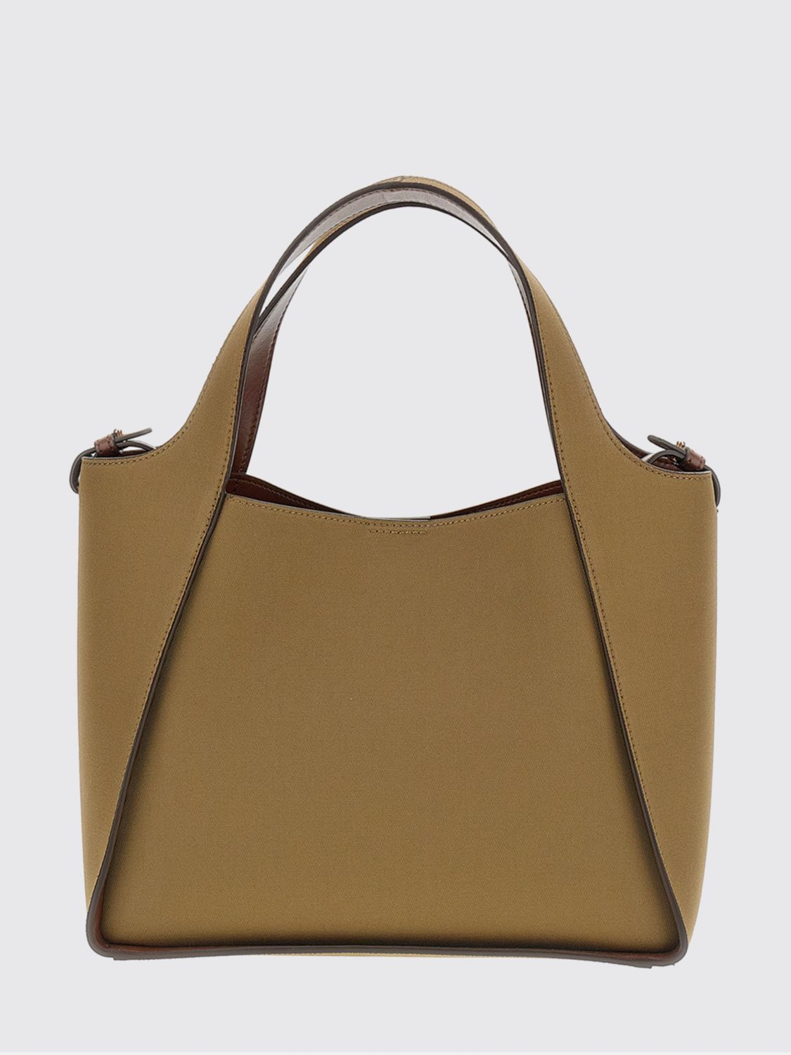 logo canvas handbag with removable pouch