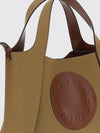 logo canvas handbag with removable pouch