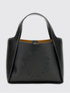 faux leather handbag with perforated logo and pouch