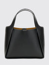 faux leather handbag with perforated logo and pouch