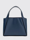 faux leather tote bag with studded logo and pouch