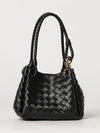 parachute tote bag in intrecciato leather with knot charm