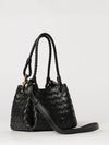 parachute tote bag in intrecciato leather with knot charm