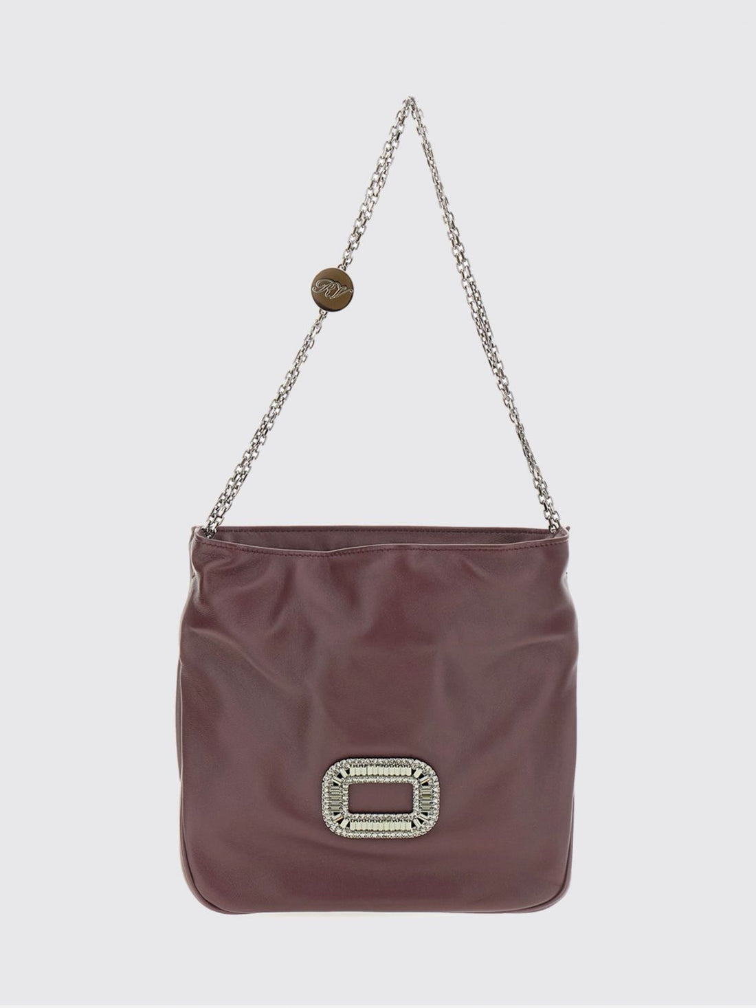 ROGER VIVIER OS pilgrim jewel buckle mini nappa leather bucket bag