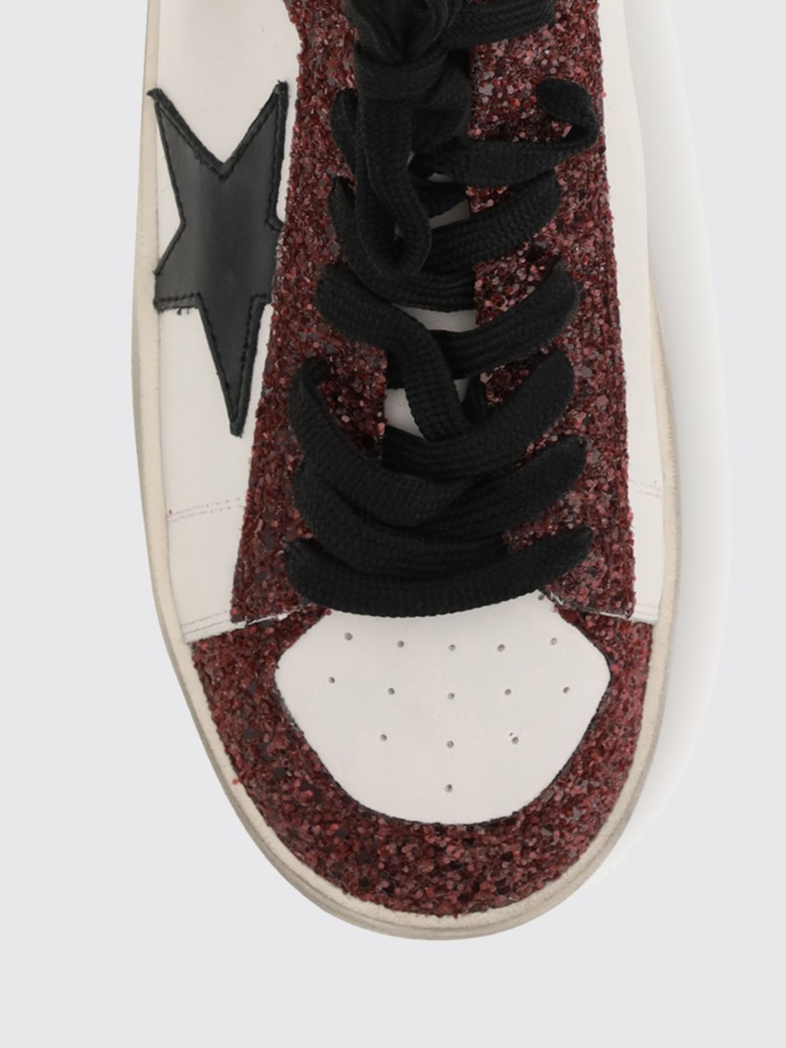 stardan calfskin leather sneakers with glitter details