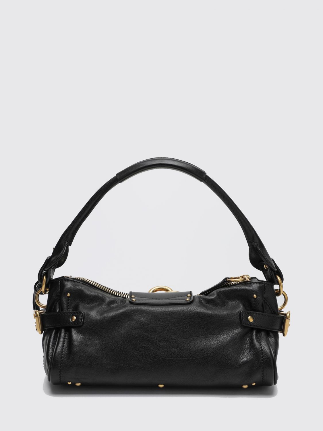 chloé paddington smooth leather shoulder bag with padlock and key