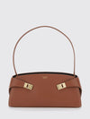 hug east-west smooth calfskin shoulder bag with zip
