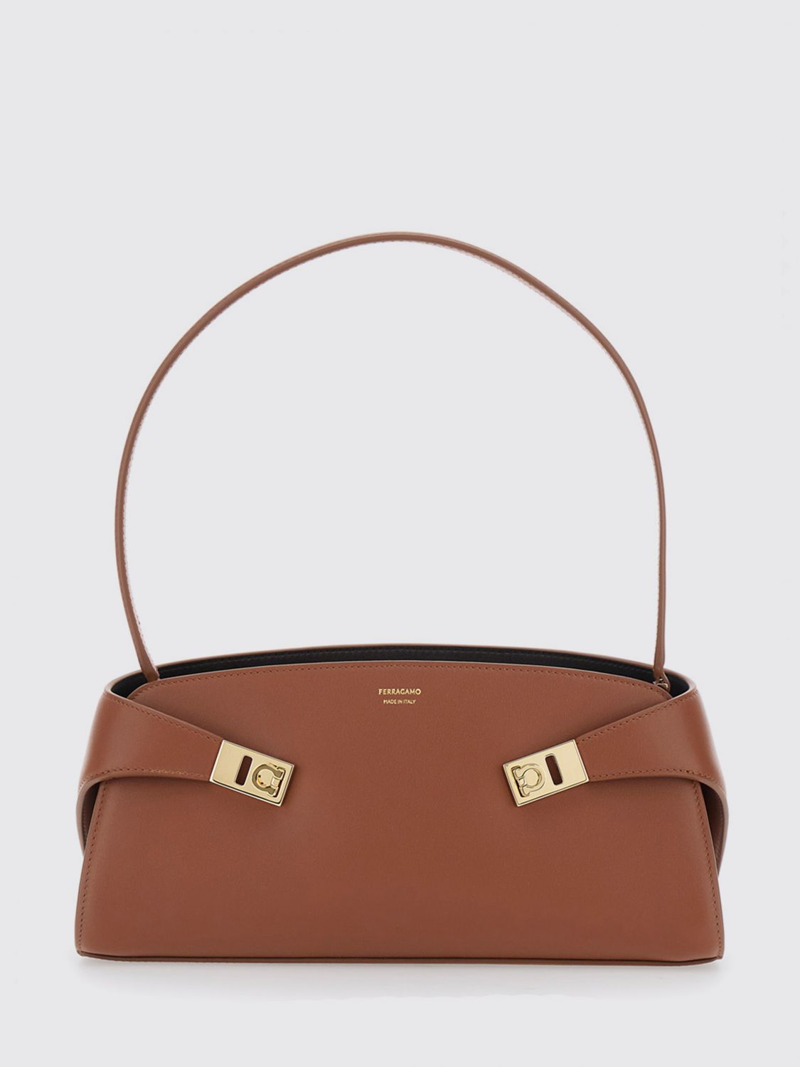hug east-west smooth calfskin shoulder bag with zip