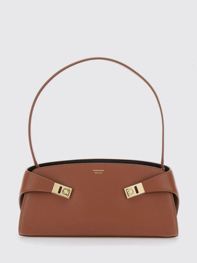 hug east-west smooth calfskin shoulder bag with zip